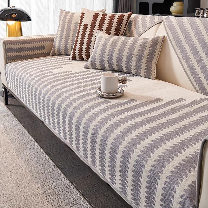 Poduszka na sofę Chenille antypoślizgowa antyzadrapaniowa uniwersalny pokrowiec na sofę do salonu na cztery pory roku tkanina oparcie ręcznik pokrowiec na sofę