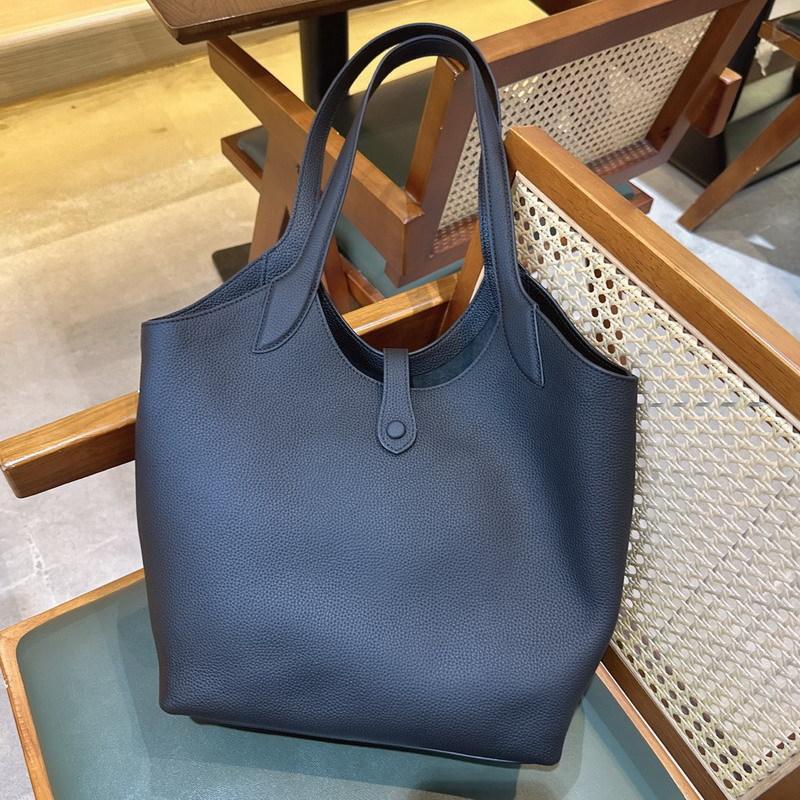 

New casual first-layer cowhide leather bucket bag vegetable basket tote bag portable shoulder messenger bag women s bag 29cm*9cm*28cm