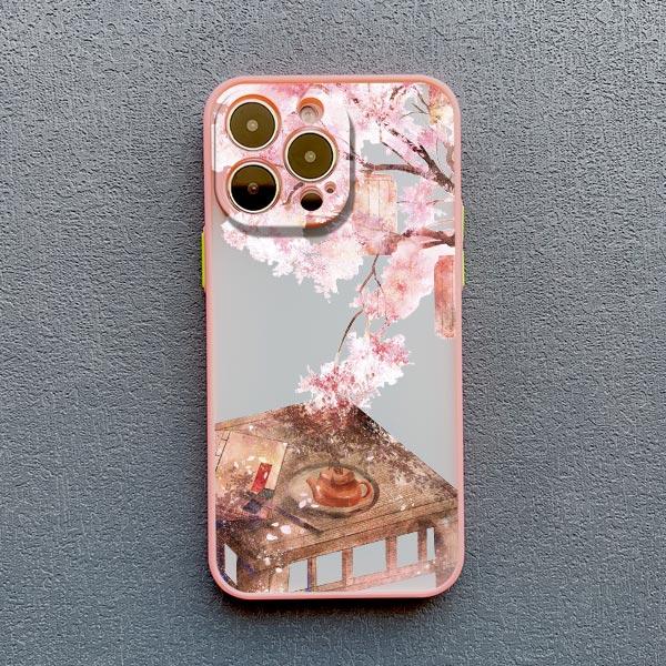 Rosa Pfirsichblüten Handyhülle für iphone 15 14 13 12 Pro Max Mini 11 16 14 Plus XR XS X 7 8 Plus SE 2020 Blumen Rückseite Funda Capa