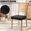 4Pcs Dining Chair Seat Cover Set Leather Waterproof Chair Cushion Cover Kitchen Chair Seat Protector Slipcover Furniture Decor