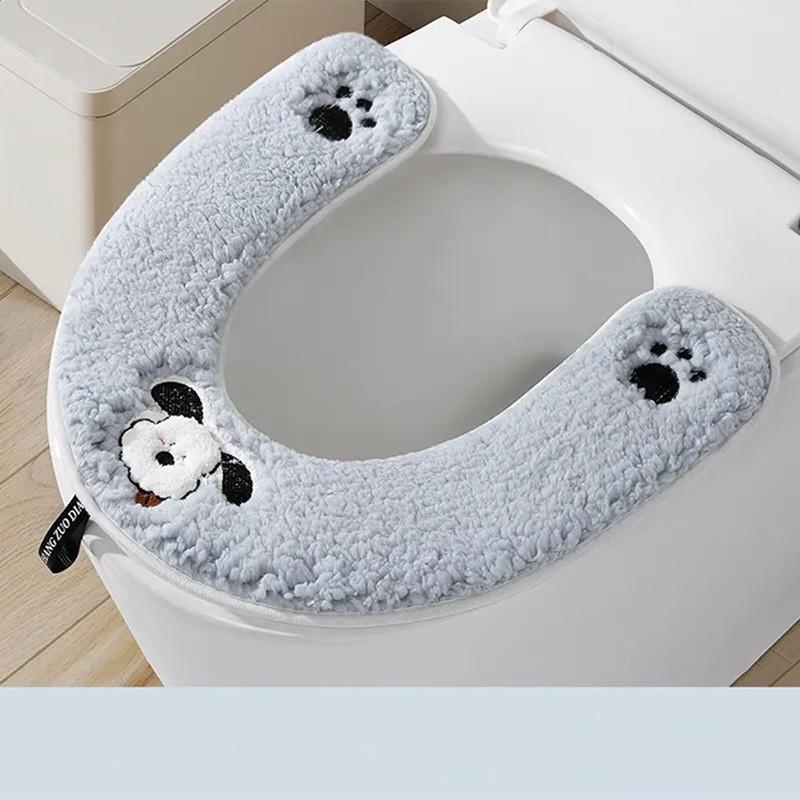 

1 шт. М яка накладка на сидіння унітазу, водонепроникна фланелева подушка для всіх сезонів, нековзкий еластичний килимок для унітазу для домашнього використання 1 PC