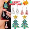 Christmas Tree Diamond Earring Women Sparkling Zircon Alloy Eardrop Girls Festival Party Lightweight Flash Sweet Dangle Earrings