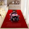 Sports Area Rug, Marc Marquez 93 Ducati Lenovo Red Minimal Vertical Stripes Bike Print, Garage Decor, Non-Slip Mat
