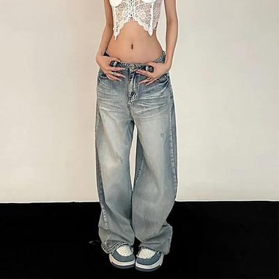 Y2K Retro Baggy Jeans Vrouwen Vintage Streetwear Oversized Denim Broek Skinny Hippie Rechte Wijde Pijpen Broek Koreaanse Stijl