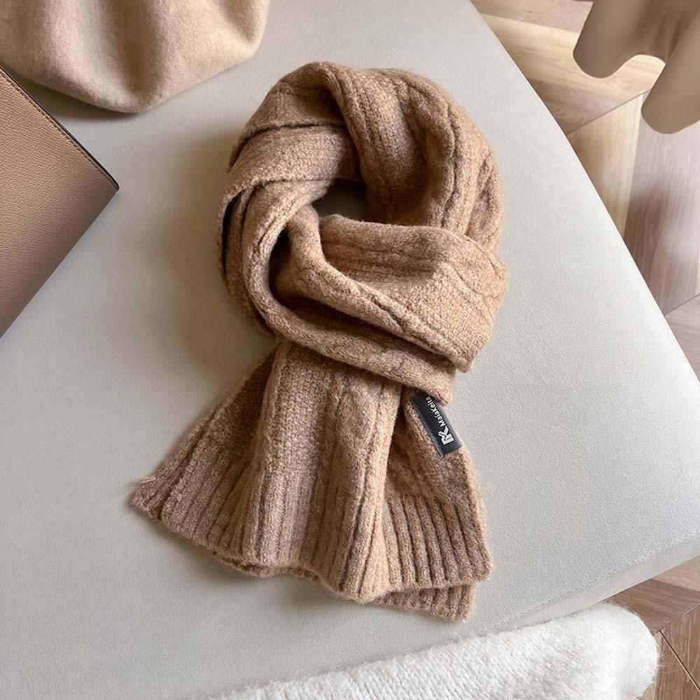 Twists Long Thickened Neckscarf Acrylic Fibers Winter Warmer Scarf Knitting Wool Scarf  Autumn