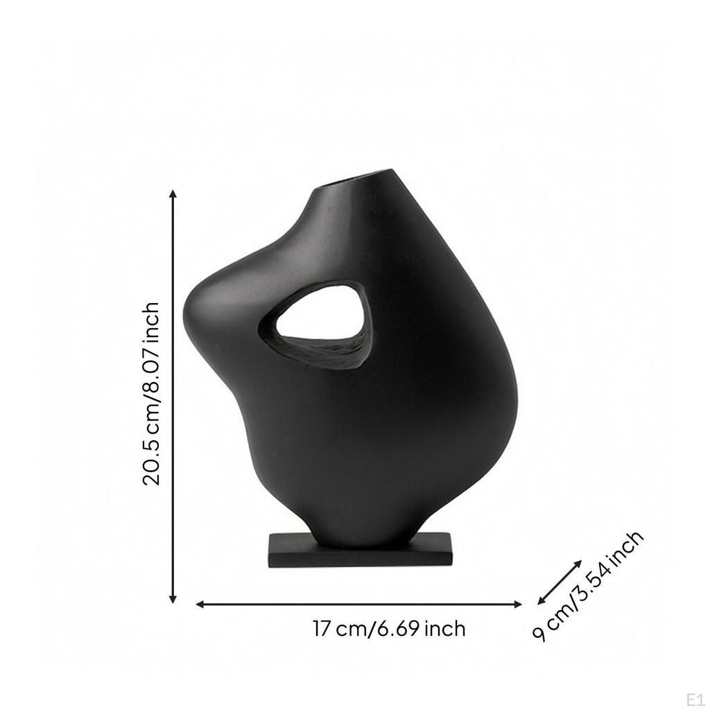 Large Decorative Vase for Living Room Metal Artistic Centerpiece Abstract Hollow