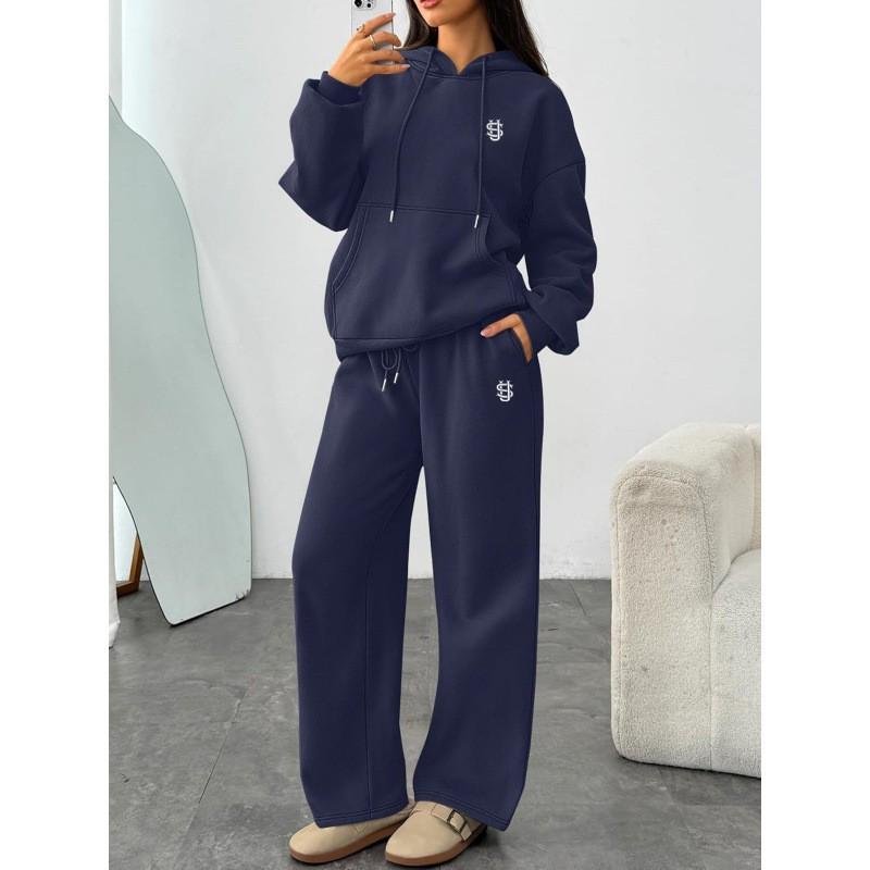 Womens Winter Hooded Sweatshirt Wide Leg