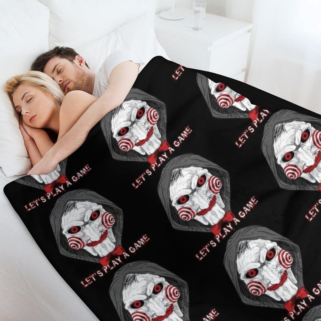 SAW Movie fan art Throw Blanket for sofa Tourist Flannel Fabric Thermal Blankets
