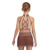 Girls Halter Sleeveless Crisscross Back Rhinestones Crop Top Tassel Briefs Skirt Latin Dance Set