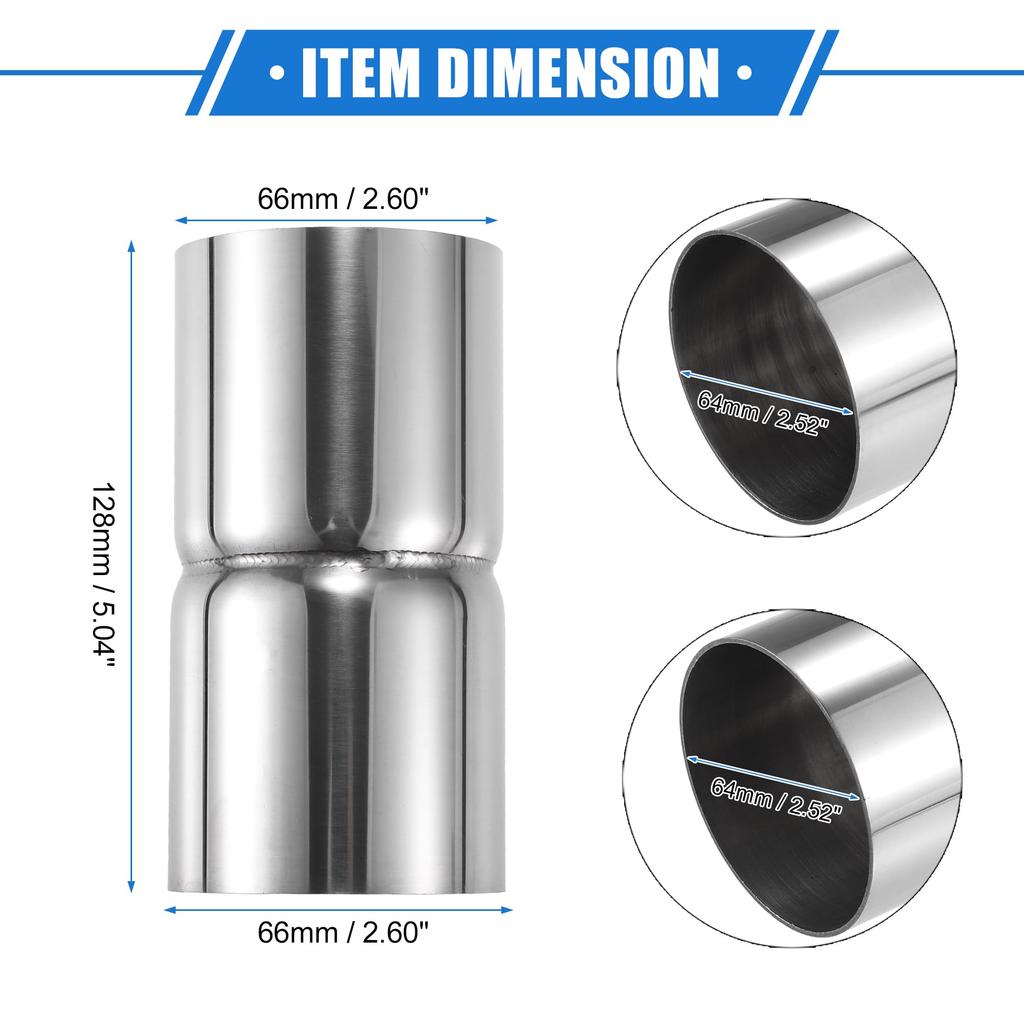A ABSOPRO Exhaust Tracheal Adapter Connector Reducer 64mm ID To 66mm OD Exhaust Adapter