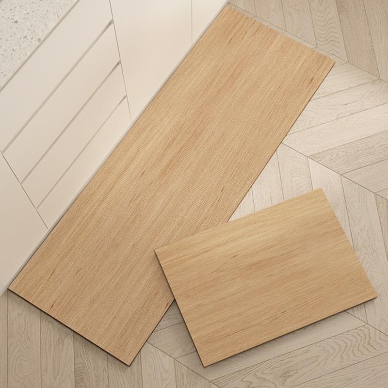 Kitchen Carpet Waterproof Non-slip PVC Floor Mat Imitation Wood Grain Wash-free Leather Rug Long Size Home Decoration Foot Mats