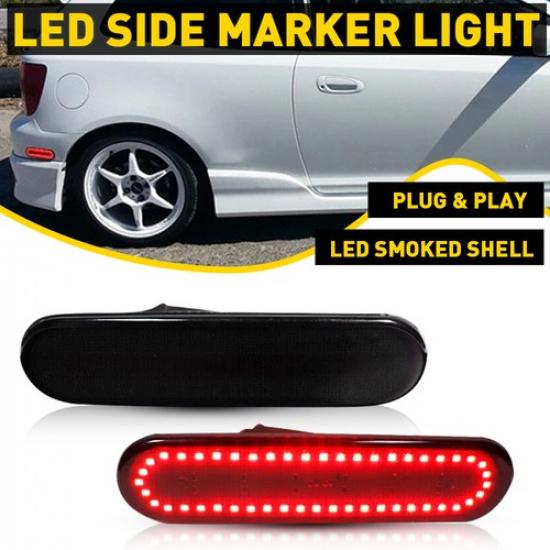 

Front Amber Rear Red LED Bumper Side Marker Lamp For 02-05 Honda Civic Si EP3 EA 2pcs Rear Red