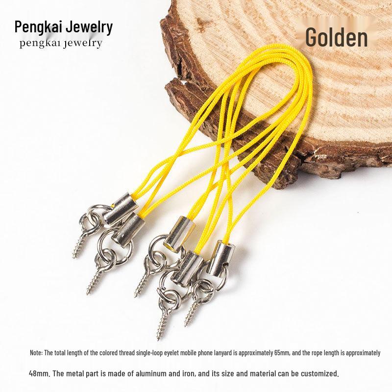 Kolorowy Pasek do Telefonu Komórkowego z Zawieszką z Oczkiem i Sznurkową Lalką - DIY Ręcznie Robiona Biżuteria Akcesoria