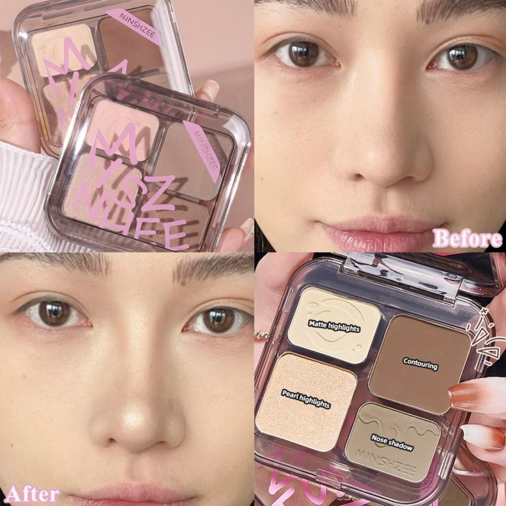 Paletă Iluminator Contur 3D Bronzer Culoare Naturală Contur Facial Rezistent la Apă de Lungă Durată Fard de Nas Machiaj Cosmetice