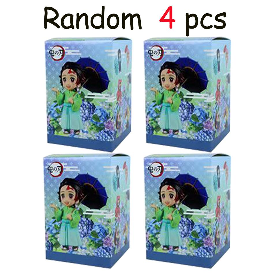 12pcs Anime Demon Slayer Tanjiro Kamado Nezuko Christmas Halloween PVC blind box cartoon figure model ornament child gift Random Mystery Trendy