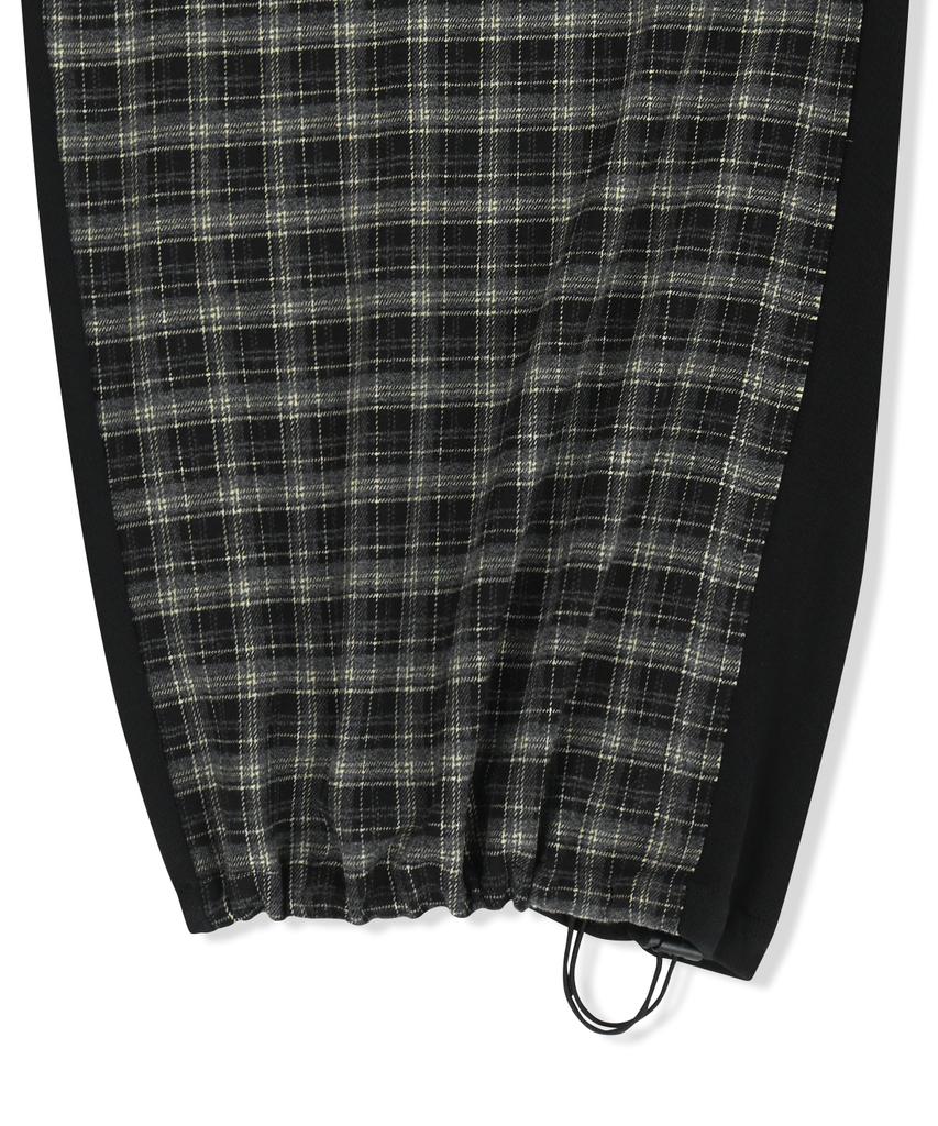 Matin Kim Check Mix Jersey Pants In Black
