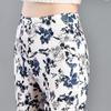 Green Floral Micro-Flare Pants - Autumn/Winter 2024 Body-Shaping Elastic Women's Long Pants