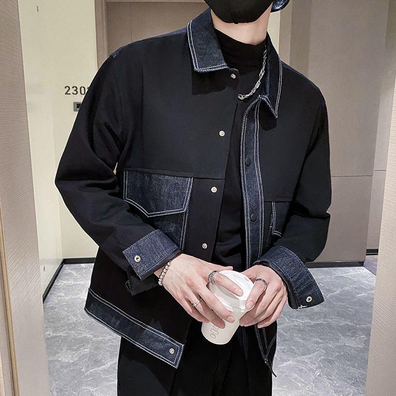 Spring and Autumn Hong Kong Style Denim Jacket Men's Loose Handsome Top Trendy Korean Style Ins Casual Jacket
