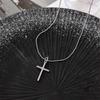 Collana Ciondolo Croce Acciaio Titanio Catena Minimalista Per Uomini Donne