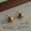 Minimalist spherical stud earrings matte light luxury cold high-end fashion three-dimensional personality minimalist retro atmospheric earrings