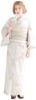 Dita Yukata Set with Obi In Light and Featuring a Watercolor and Translucent Floral Easy To Dress by Yourself Walnut Chrysanthemum Free Women's