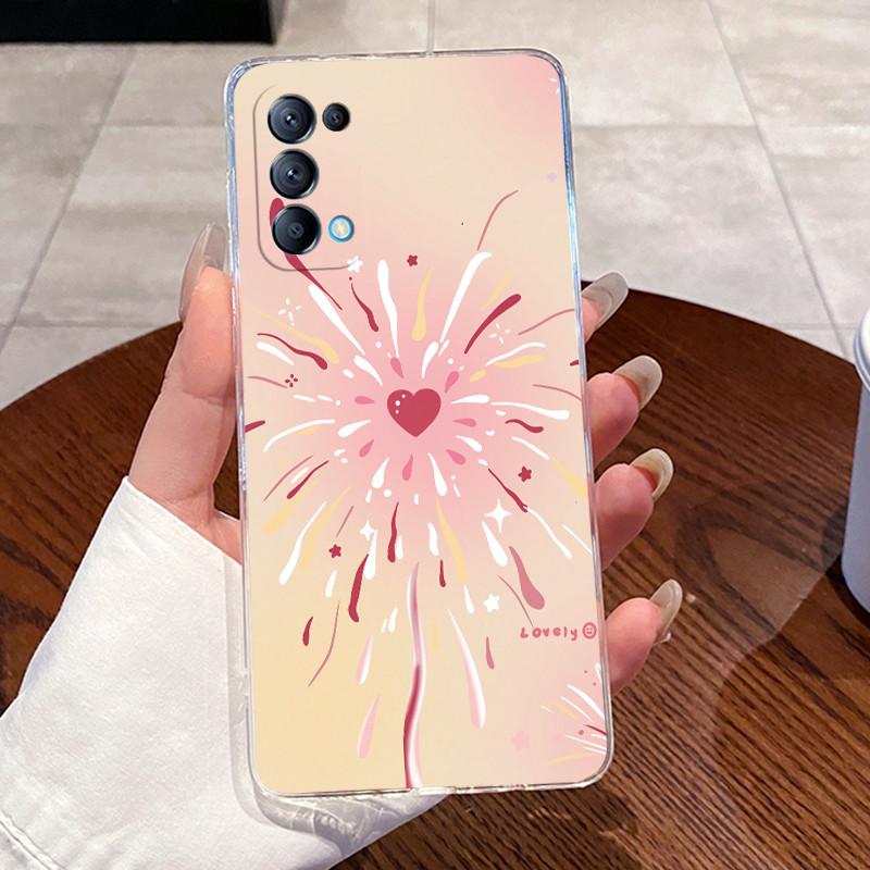 Cases For OPPO Reno 5 5Pro 5K Find X3 Lite Shell Clear Silicone Soft TPU Back Cover For Reno5 K Pro Cute Rabbit Cat Phone Case