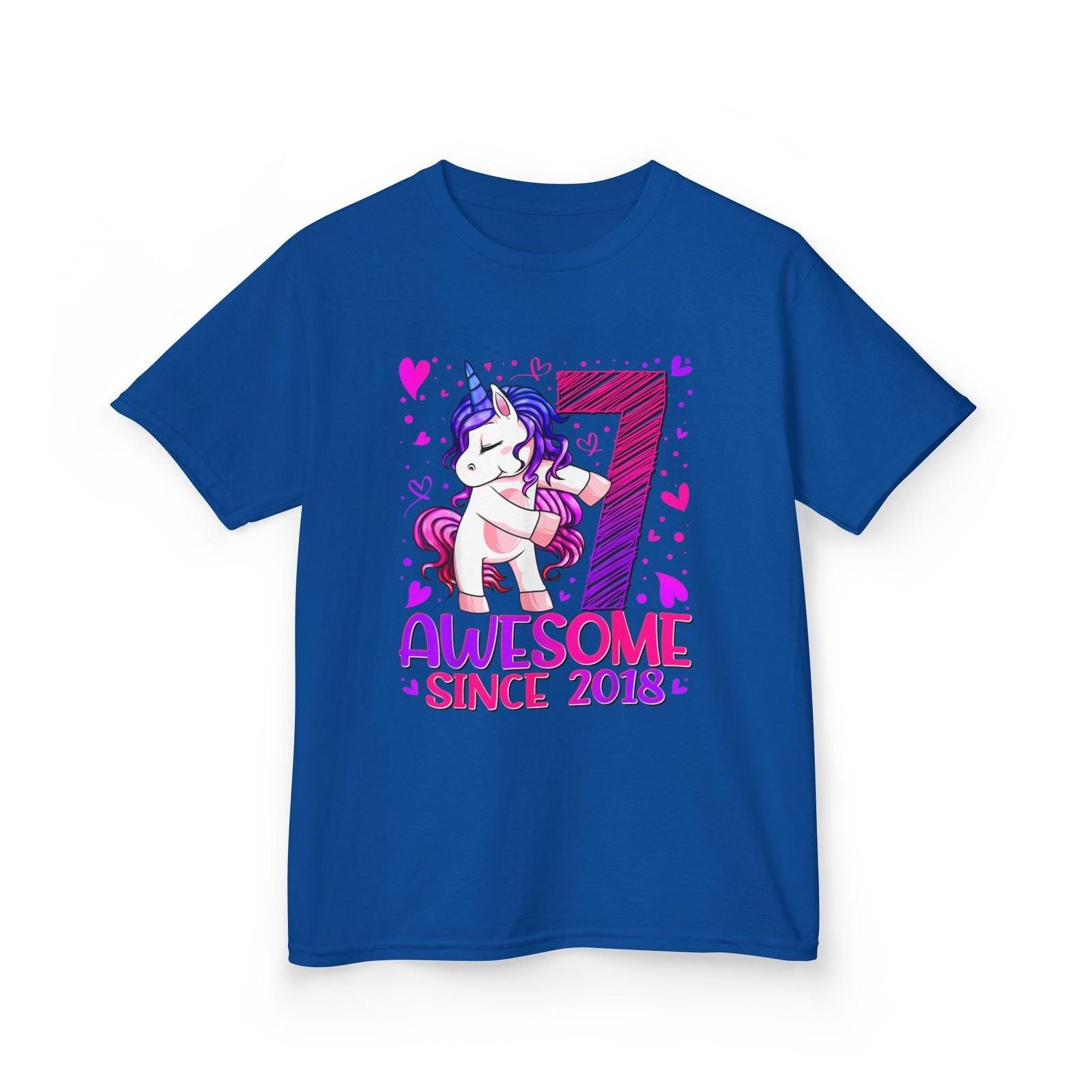 7 Year Old Unicorn Gifts For Girls 7th Birthday Girl Party T-Shirt XXXL