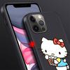 Hello Kitty Cartoon Case for Apple iPhone 13 14 Plus 11 12 Mini 15 Pro Max 7 8 SE 2020 X XS XR Silicone Black Soft Phone Cover