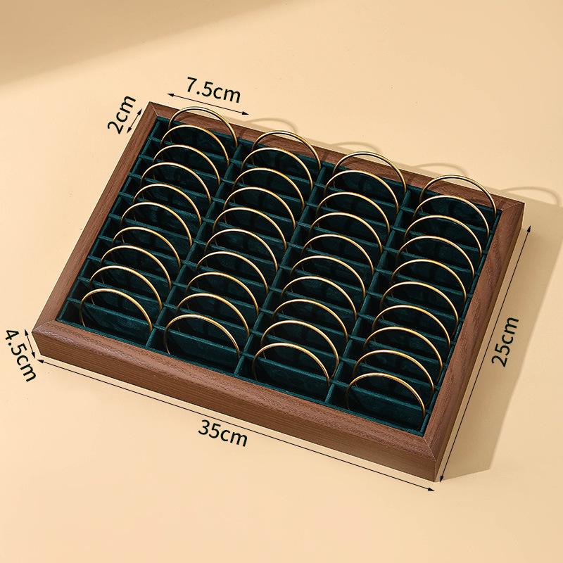 Walnut wood Jewelry Display Tray Earrings Necklace Organizer Bracelet Props Display Plate