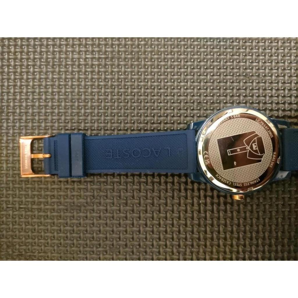 Used [Good condition, free shipping] LACOSTE men's watch | Navy color, rubber belt,