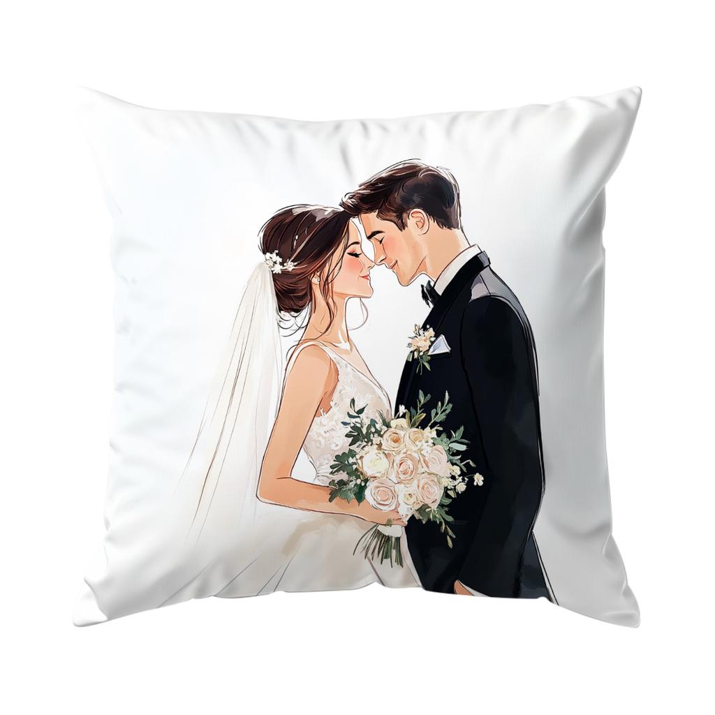 4pcs Setwedding Anniversary Gift Cushions Pillowcase Polyester Cushion Cover Throw Pillow Pillowcover Home Car Sofa Decor