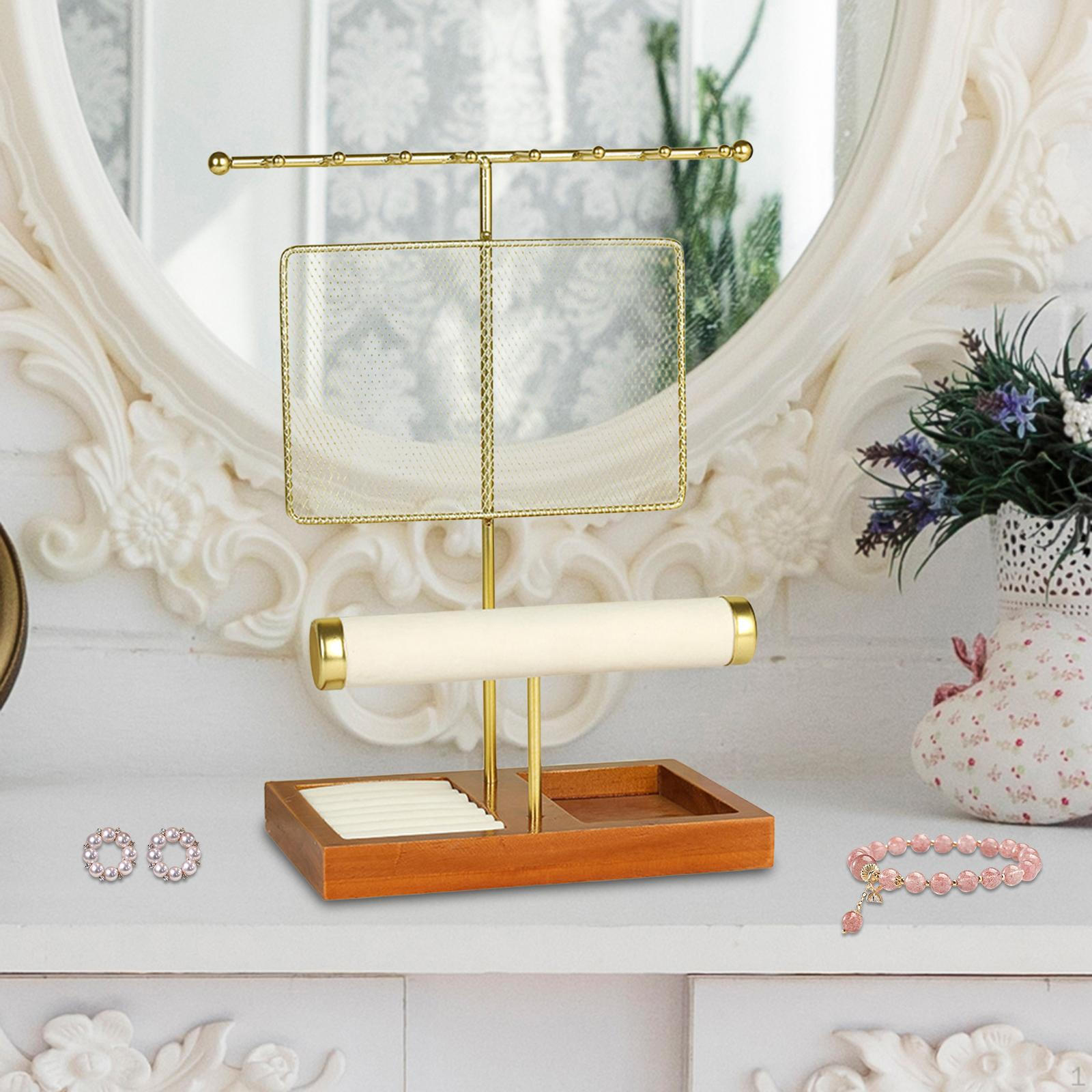 

Jewelry Organizer Stand Earring Display Dresser for Women Necklaces Necklace Holder Earrings Brown Base