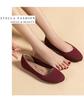 Y2 Women's Plus Size Knit Soft Sole Flat Shoes (Sizes 41-44) - Solid Color, Round Toe, Low-Cut, Old Beijing Style.