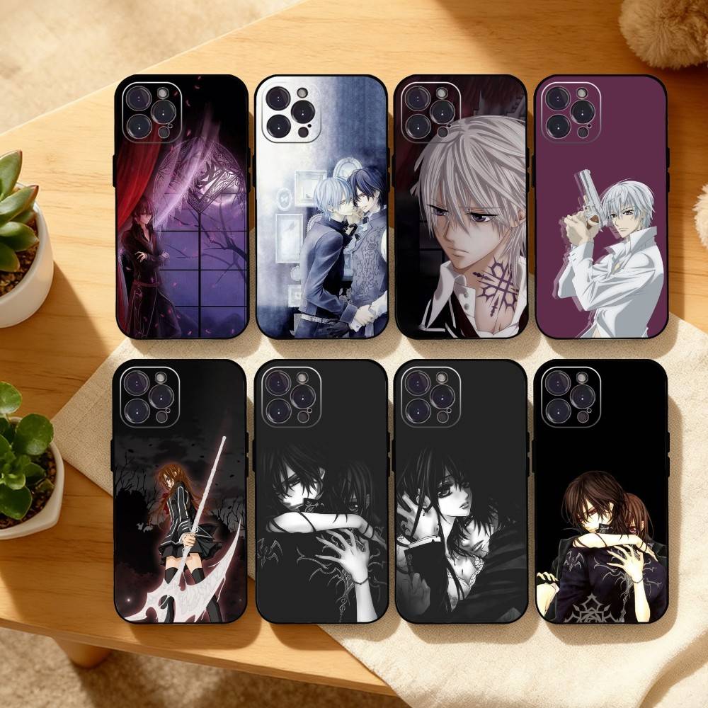 Anime V-Vampire K-Knight Phone Case For iPhone17,16,15,14,13,12Plus,Pro Max,XS,5G Soft Silicone Black Cover