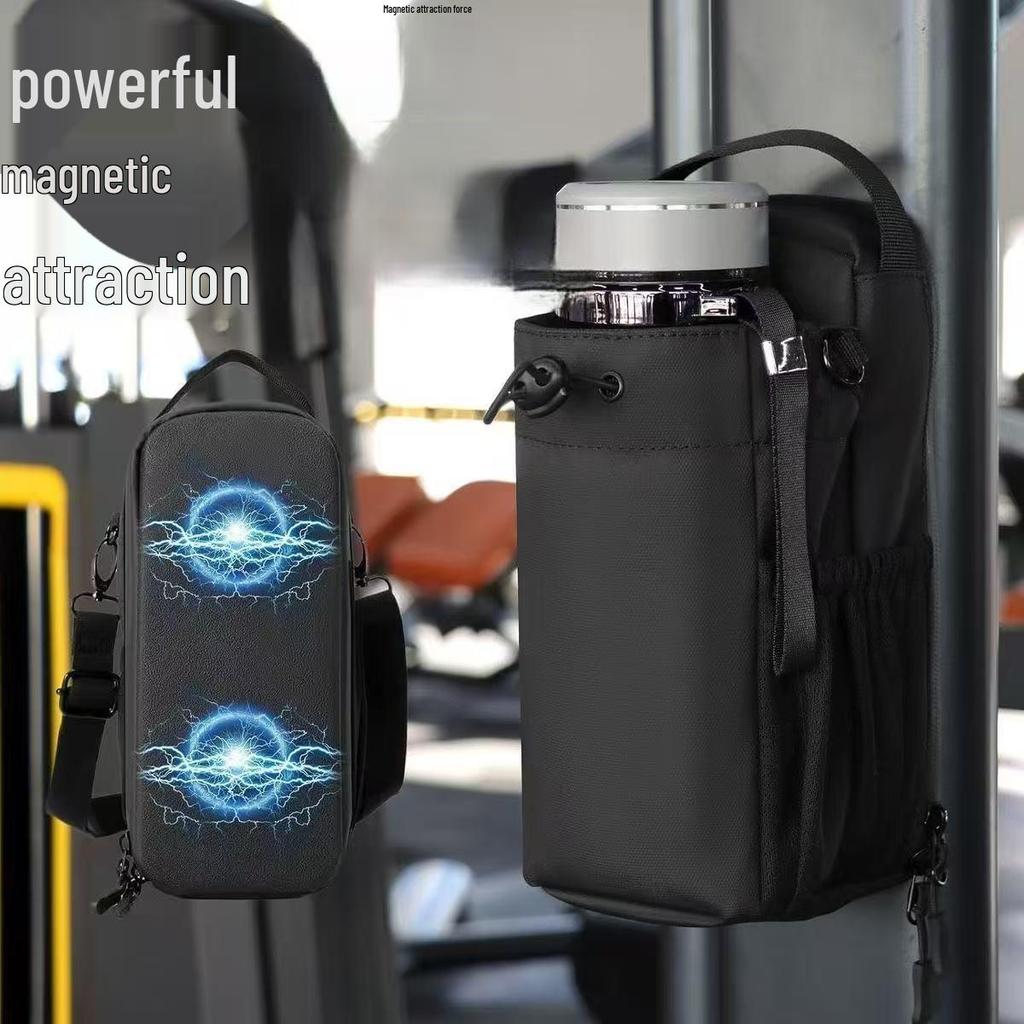 Magnetic Crossbody Gym Bag for Outdoor Sports with Water Bottle and Phone Storage