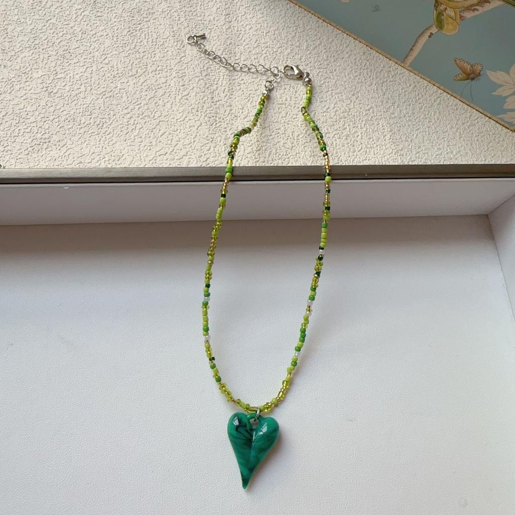 Strawberry Sweet Necklace Korean Handmade Beaded Rice Beads Sweet Cool Wind Clavicle Chain Fashion Jewelry