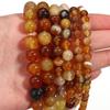 1 Strand Natural Agate Stone Beads 6 8 10mm Amber Color Round Loose Beads For DIY Jewelry Making Bracelets Necklace Accessories