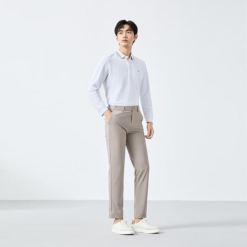 Qipai Men's Four-Way Stretch Business Casual Straight-Leg Pants