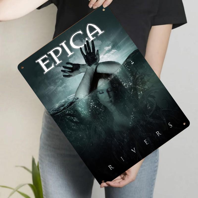 

EPICA Rivers Album Art Metal Wall Decor Gothic Music Poster Print for Home Bar Decoration 20x30cm（7.8x11.8inch）