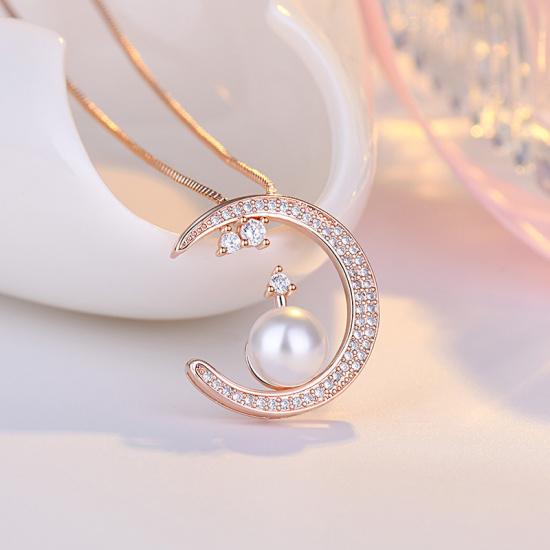 925 Sterling Silver Necklace Pendant 5A Zircon Moon High Quality Fashion Jewelry For Women Men Wedding Birthday Party GiftGood Product