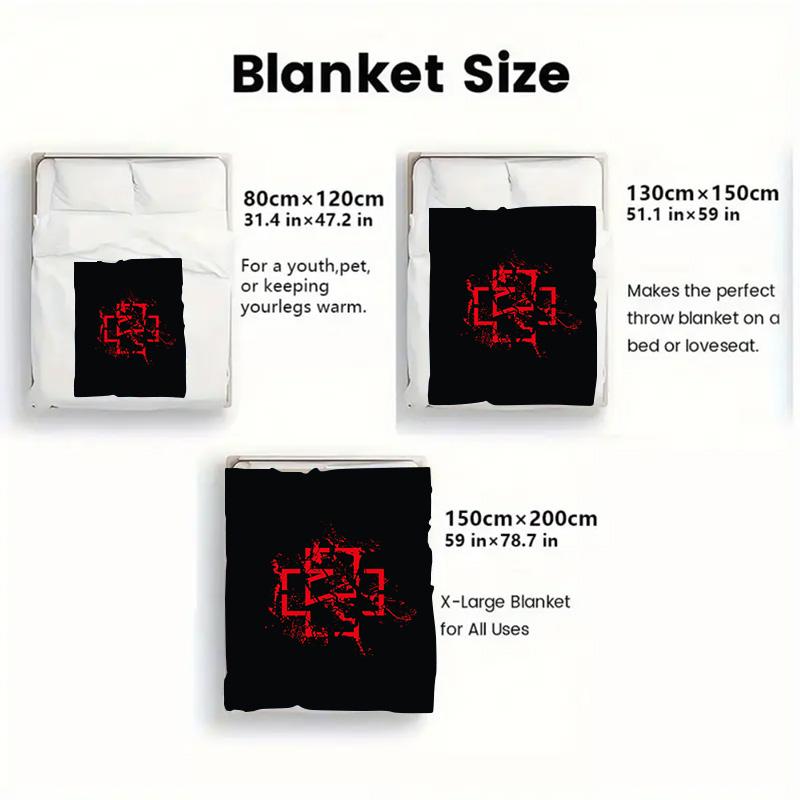 Rammstein-inspired print 2D Flat Pattern Flannel Blanket High quality All Seasons Warmth and Comfort Perfect for Christmas Gifts.PMT0914184