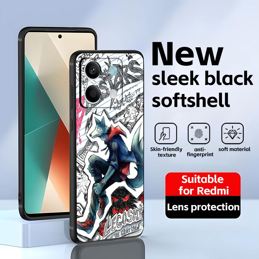 BEASTARS Phone Case For Redmi Note 14 13 12 11 Pro Plus S 5G 14C A3 Soft Black Phone Cover