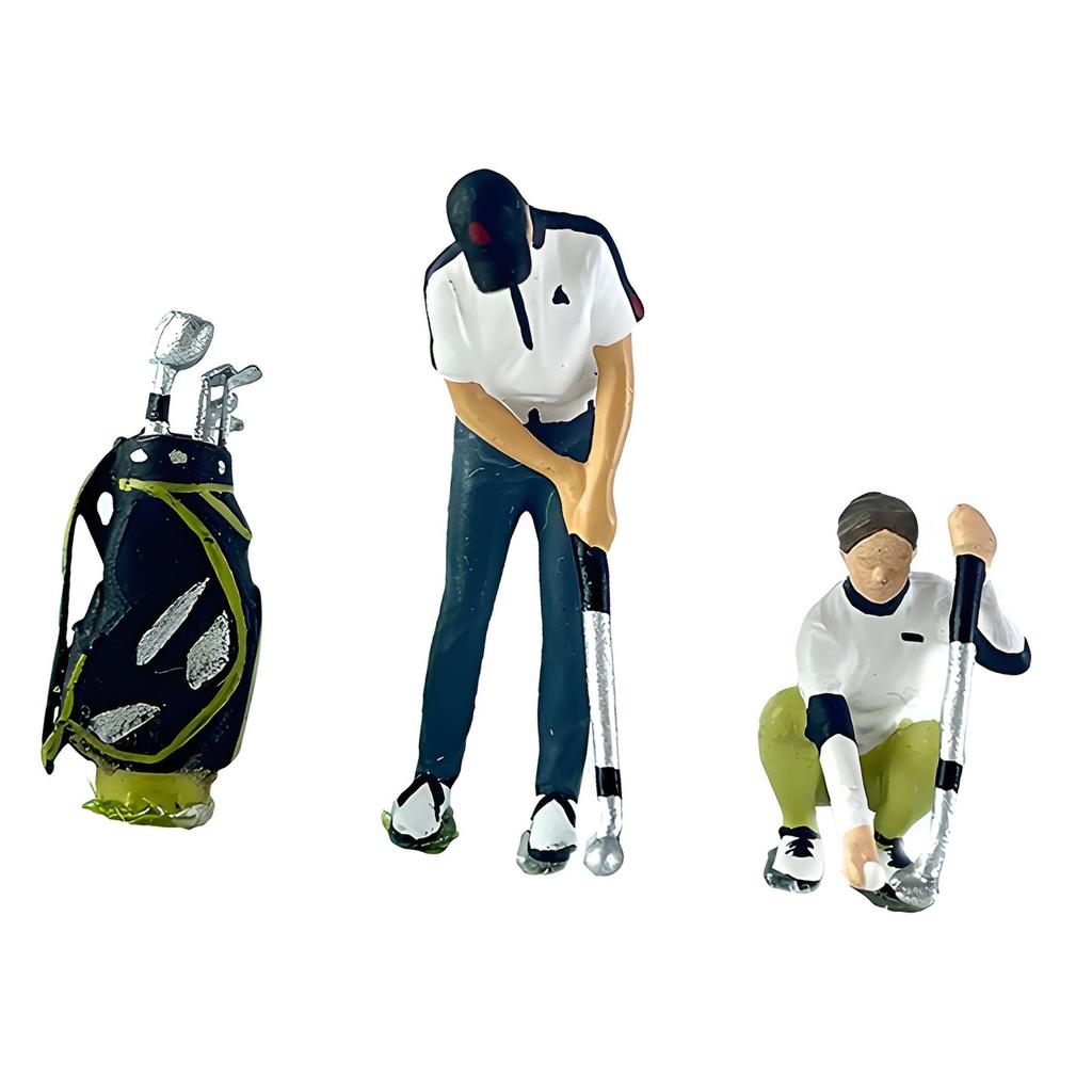 1:64 Scale Hand Painted Miniature Figure Realistic Miniature People Golf Player Figure Model for Photography,Collector
