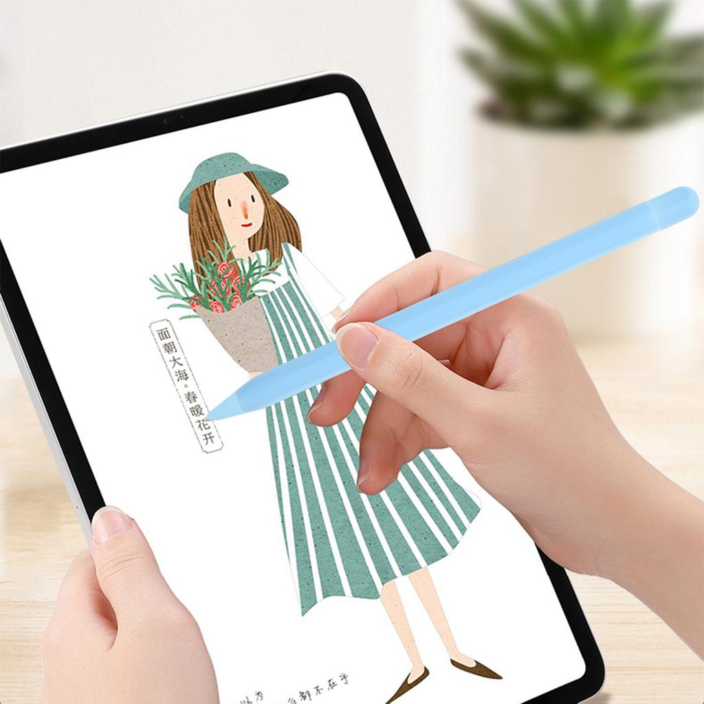 Stylus Pen Protective Sleeve Silicone Carrot-Shaped Anti-Slip Non-Slip Case Protective Cover Anti-Fall Stylus Pen Holder