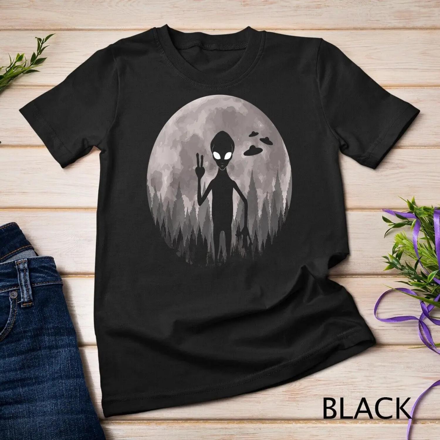 Funny Alien And Ufos Moon Extraterrestrial Aliens T Shirt S