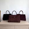 Women's Retro Suede Commuter Tote - Large Capacity Arrow Handbag for Autumn and Winter