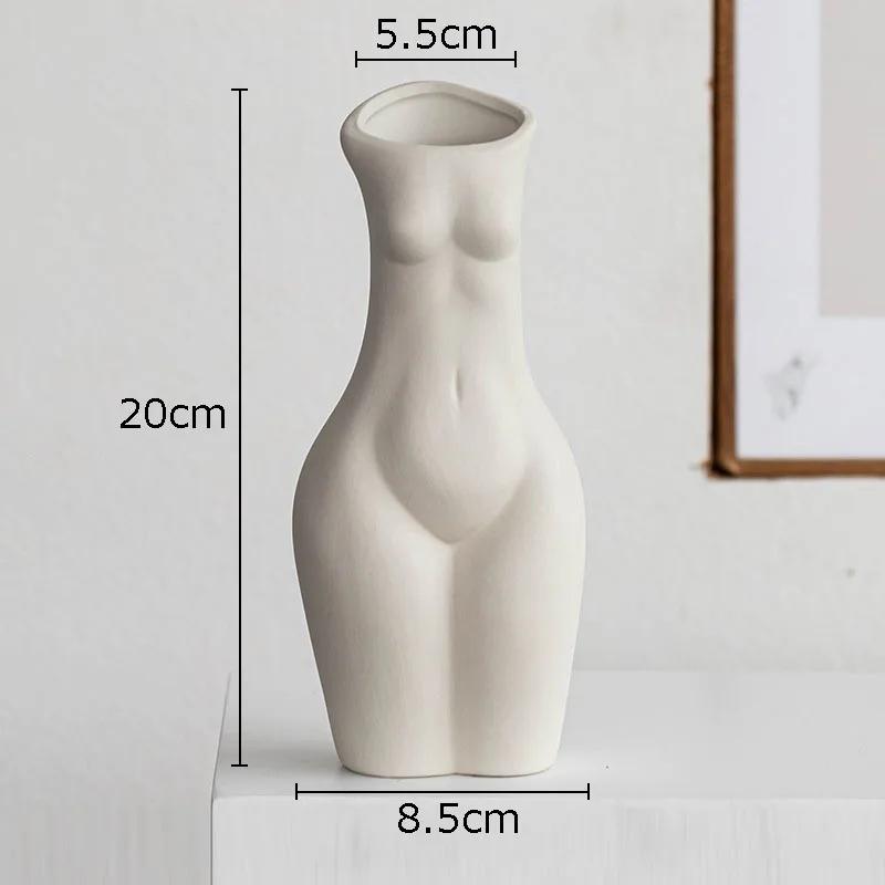 Chest Nude Figures Vases Human Body Art Ceramic Flower Pots Desk Decoration Artificial Flowers Decorative Porcelain Floral Vase