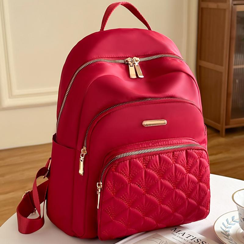 New Fashion Women's Urban Casual Backpack Trend Travel Solid Color Nylon Bag Waterproof Lightweight Female Bag