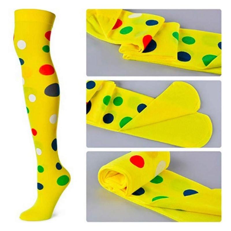 Clown Roleplay Cosplay Costume Outfit Set Halloween Clown Dress Up Gloves Necktie Gloves Vest Suspenders Stockings Bag