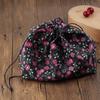 Unisex Picnic Bags Cotton linen Geometric Food Hand Bags Drawstring Lunch Bag Lunch Tote Pouch Japanese Style Lunch Box